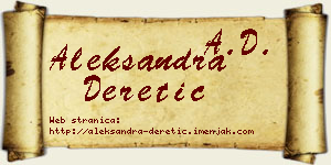 Aleksandra Deretić vizit kartica